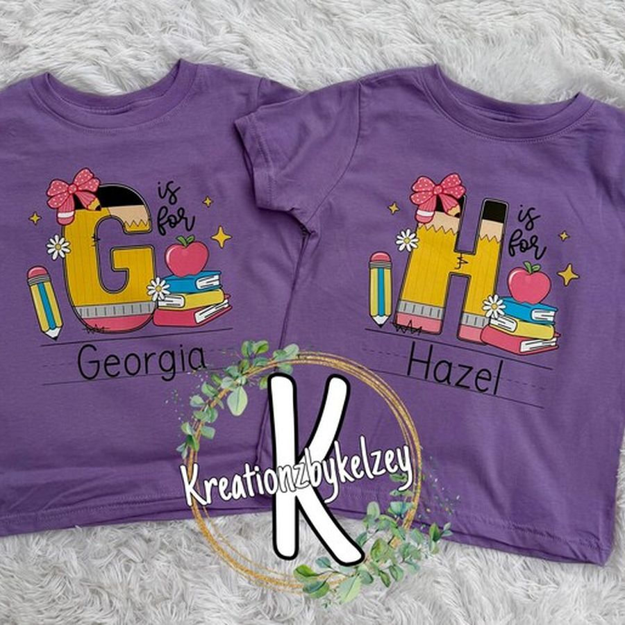 Kids' shirt with a name printed across the front