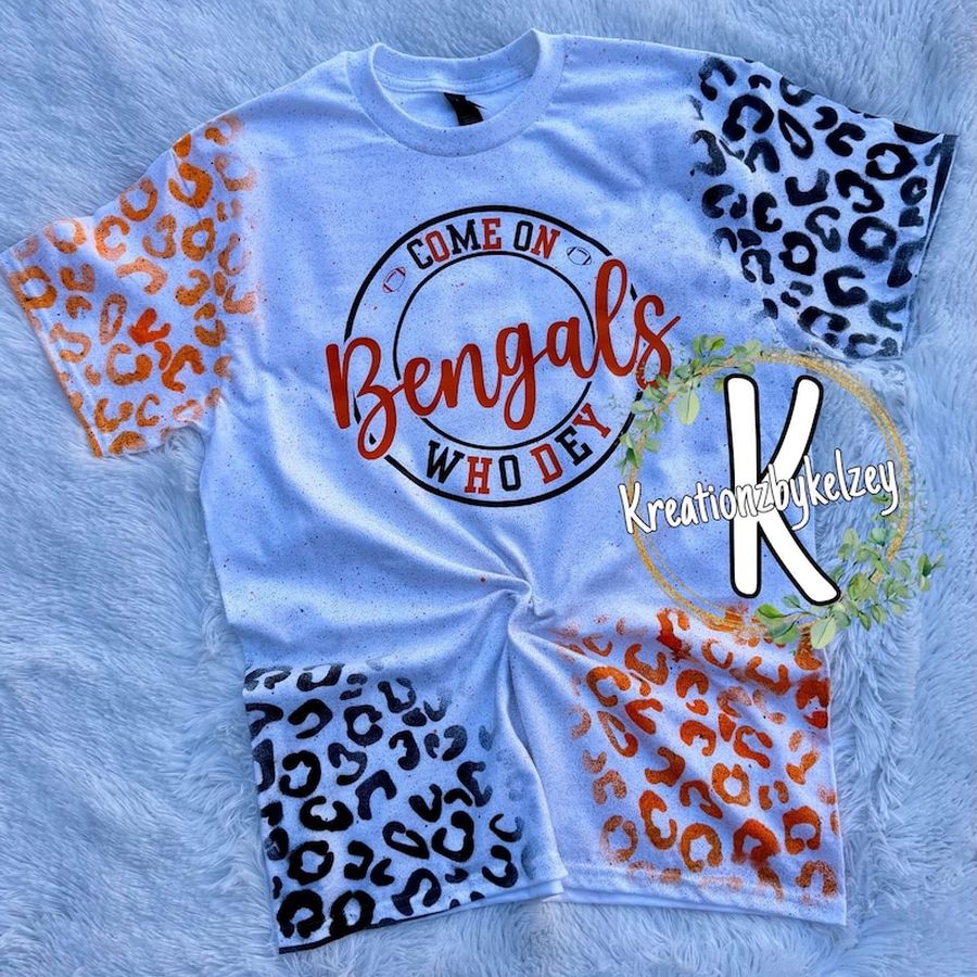 Custom football shirt with cheetah print lettering